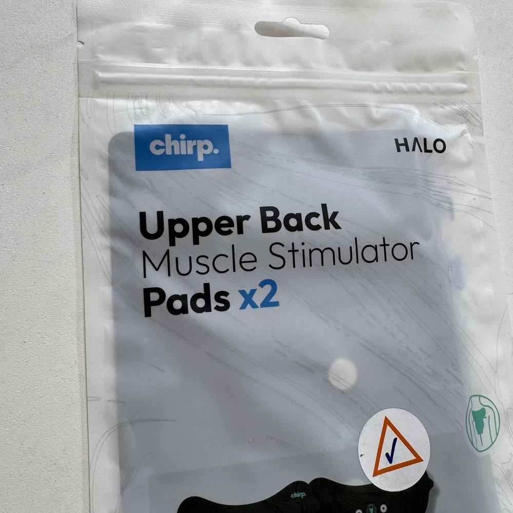 Chirp Halo Upper Back Muscle Stimulator Pads X2 Black Reusable Washable New
